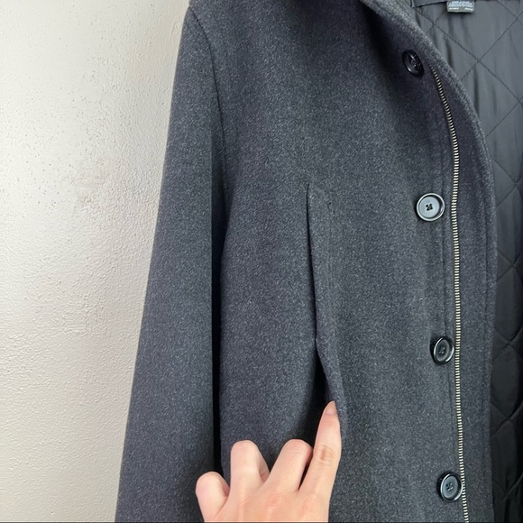 French Connection Wool Blend Gray Longline Mid Length Winter Jacket Small - Picture 7 of 15